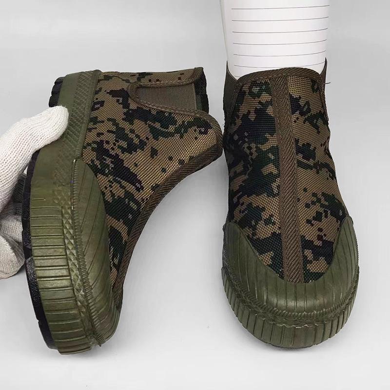 High-Top Yellow Canvas Labor Shoes: Unisex Spring/Autumn Outdoor Rubber Work Footwear