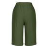 Women's Fashion Cotton-Linen Blend Pocket Elastic Waist Loose-Fit Casual Cropped Pants