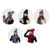 Winter Gestrickte Wollmütze Frauen Warme Mütze Schal Handschuhe Dreiteilige Gehörschutz Kappe Hülsenkappe Skullies Beanies