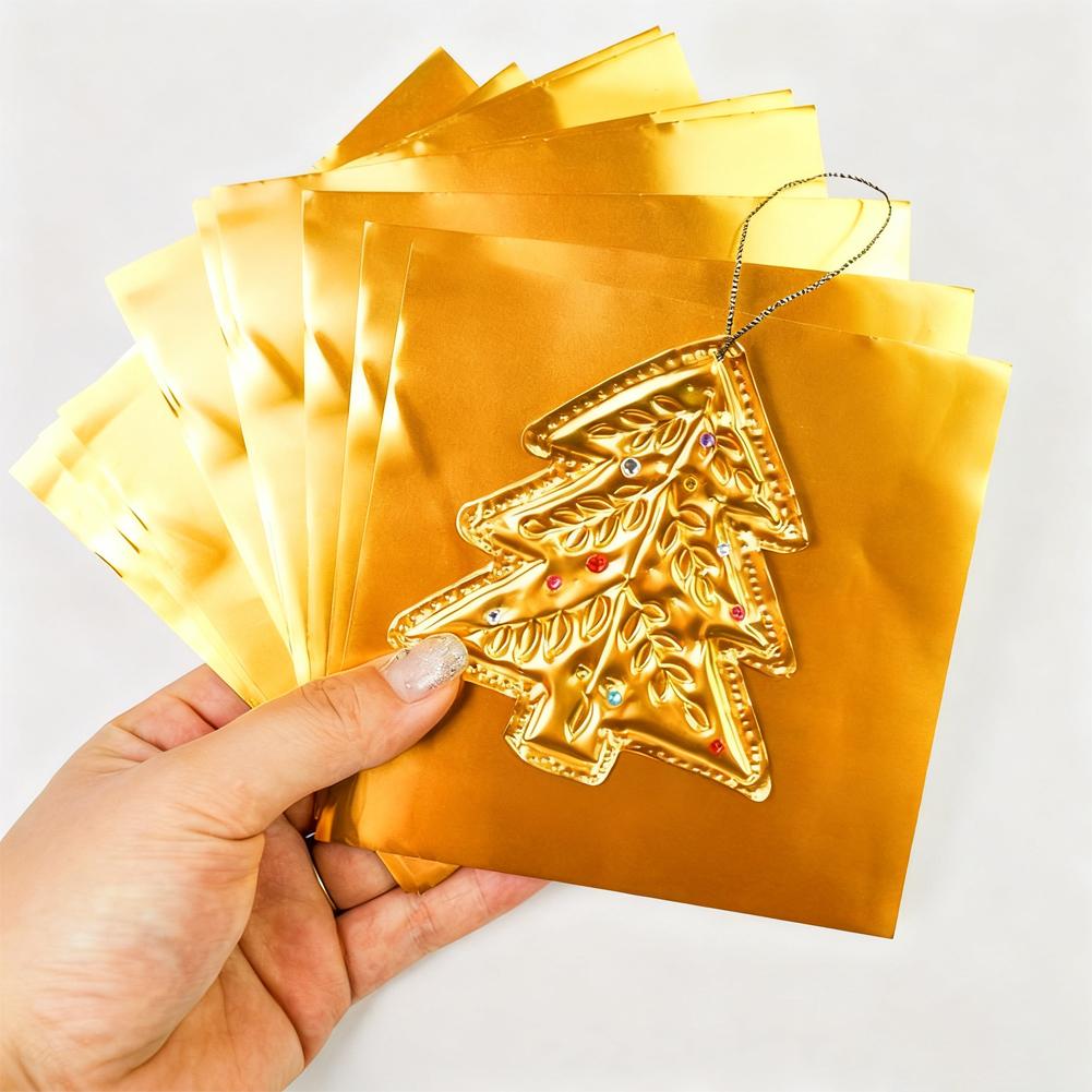 Extra-Thick Gold & Silver Artistic Embossed Paper DIY Gold & Silver Decorative Hanging Ornaments Set Foil Paper