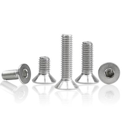 DIN7991 Flat Head 304 Stainless Steel Hex Socket Screws, M1.6-M16