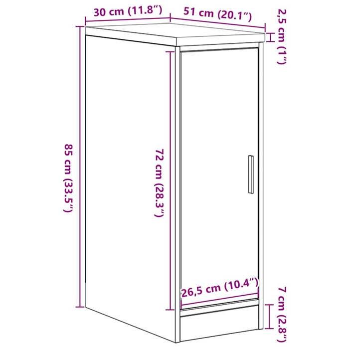VidaXL Garage Storage Cabinet Concrete Grey 30x51x85 Cm Pine Wood, Cabinet, Tool Cabinet, Low Cabinet, Cabinet of 860556
