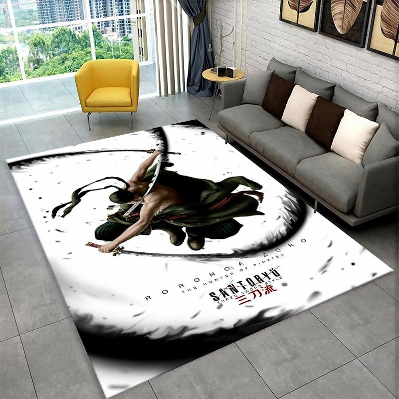 Anime Zoro One P-Piece Cartoon Carpet Rug for Playroom Bedroom Living Room Sofa Home Decor,kid Area Rug Non-slip Floor Mat