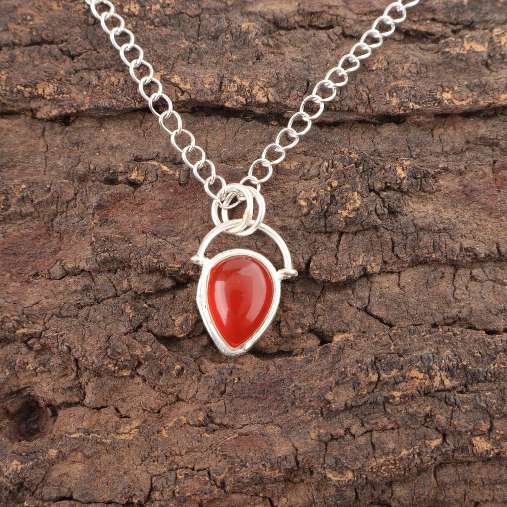 Carnelian Stone 925 Silver Sisters Day Sacral Chakra Engagement Pendant Jewelry PP-56-22