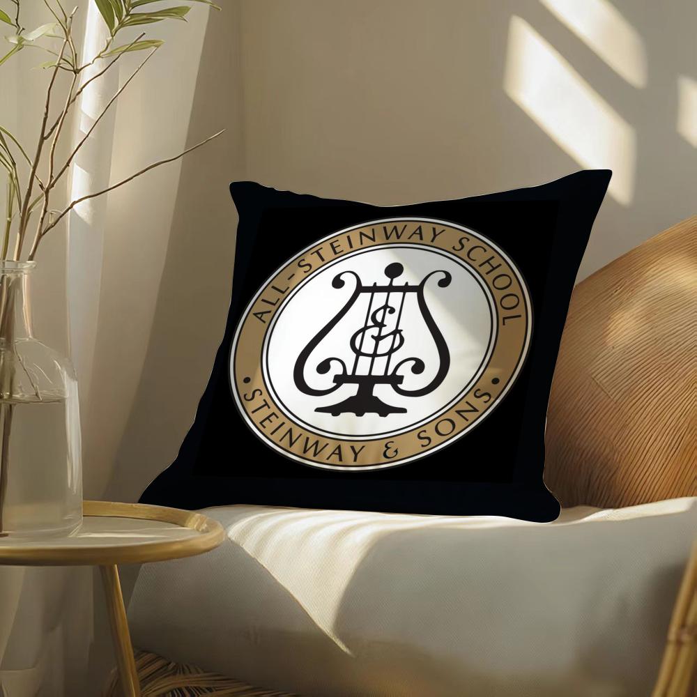 S-Steinway & Sons Cushion Cover Soft Short Plush Pillow Cover Smooth Cozy Texture Aesthetic Cushion Case Home Decor