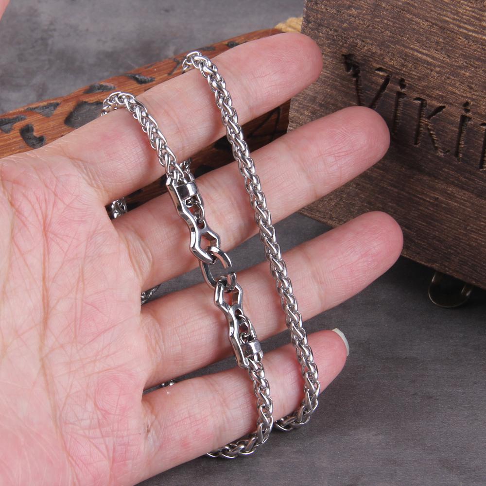 304 Stainless Steel Byzantine Chain Necklace for Men Women Punk Style DIY Gift with Box Classic Jewelry