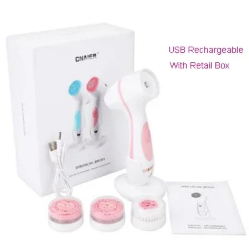 Silicone Face Brush Waterproof Electric Facial Cleansing Brush Skin Cleaner Spin Wash Pores Deep Cleaning Tool Remove Acne