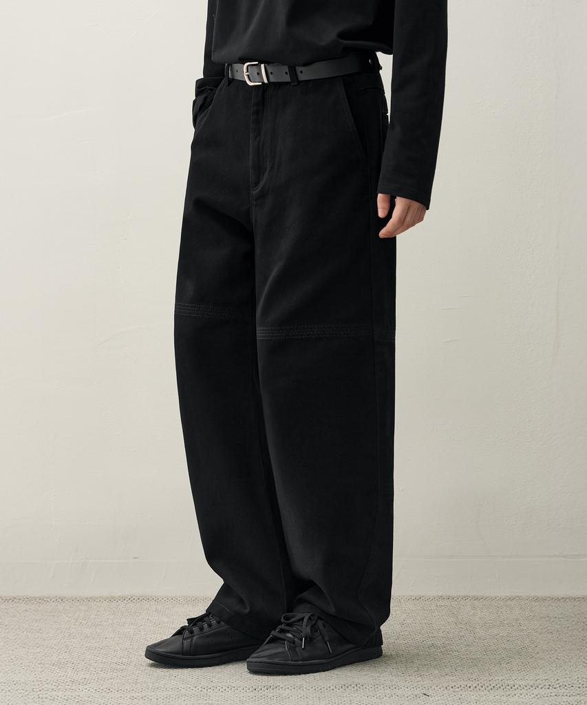 Drawfit Semi-Wide Twist Cation Pants [Black]