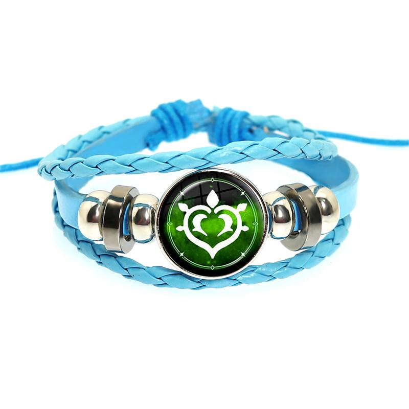 Genshin Impact Spiel Cosplay Requisite Auge Gottes Wasser Wind Donner Feuer Gestein Eis Element Lila Armband Schmuck Fans Geschenk