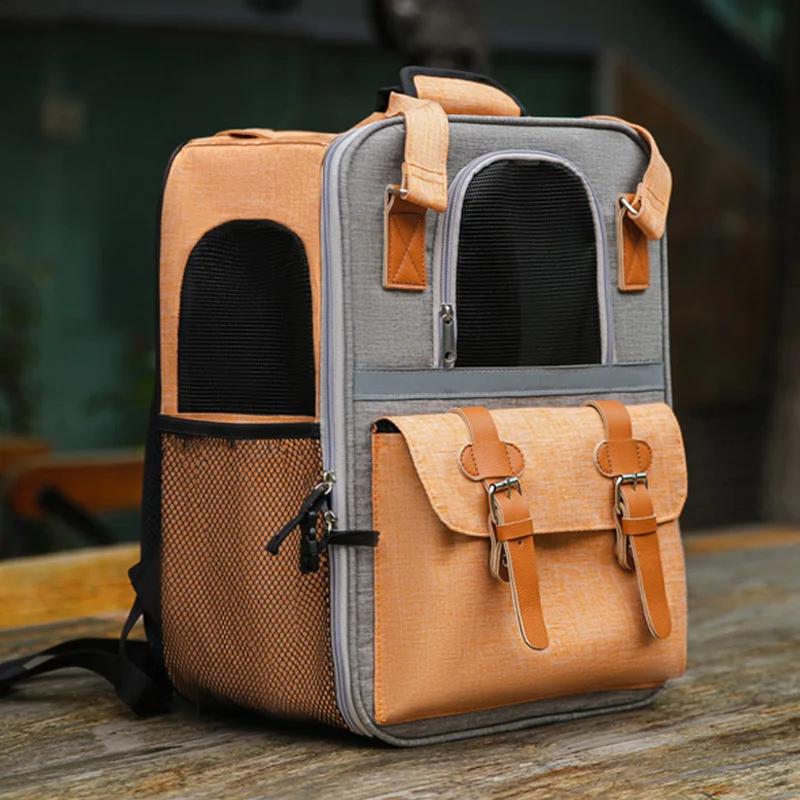Portable Pet Cat Carriers Breathable Mesh Dog Backpack Foldable Large Capacity Cat Carrying Bag Outdoor Travel Bag Pet Supplies