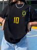 Brasilien Stil #10 3D-Druck Grafik Kurzarm Oberteile Atmungsaktiv Bequem Fußball Sport T-Shirt Hip-Hop Sommer Tägliche Kleidung
