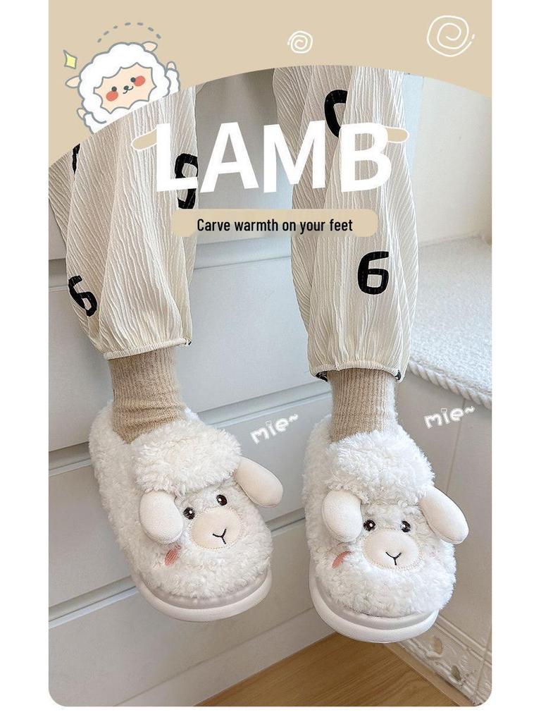 2025 Nieuwe Schattige Schaaps Pantoffels voor Dames - Antislip Warm Katoenen Zakhak voor Binnen/Buiten Wintergebruik