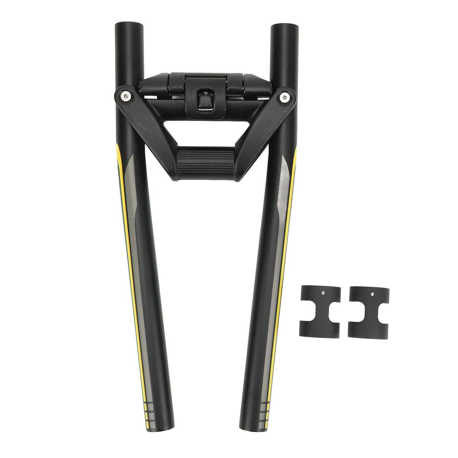 Igeteck Black/Yellow 620Mm Bike Handlebar Aluminium Alloy Handlebar Modified Bike Folding Bar For Mountain Bicycle