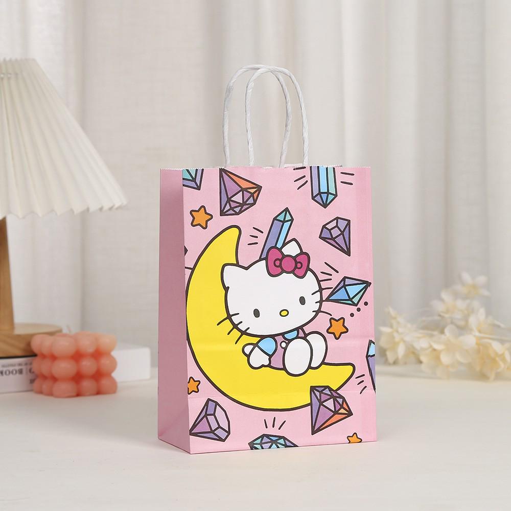 Hello Kitty Holiday Gift Tote - Cartoon Kraft Paper Shopping Bag