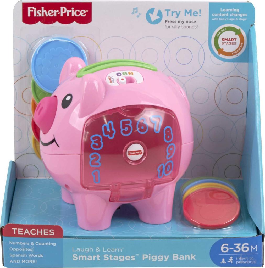 MATTEL Fisher Price Laugh and Learn Smart Stages Piggy Bank by Laugh and Learn