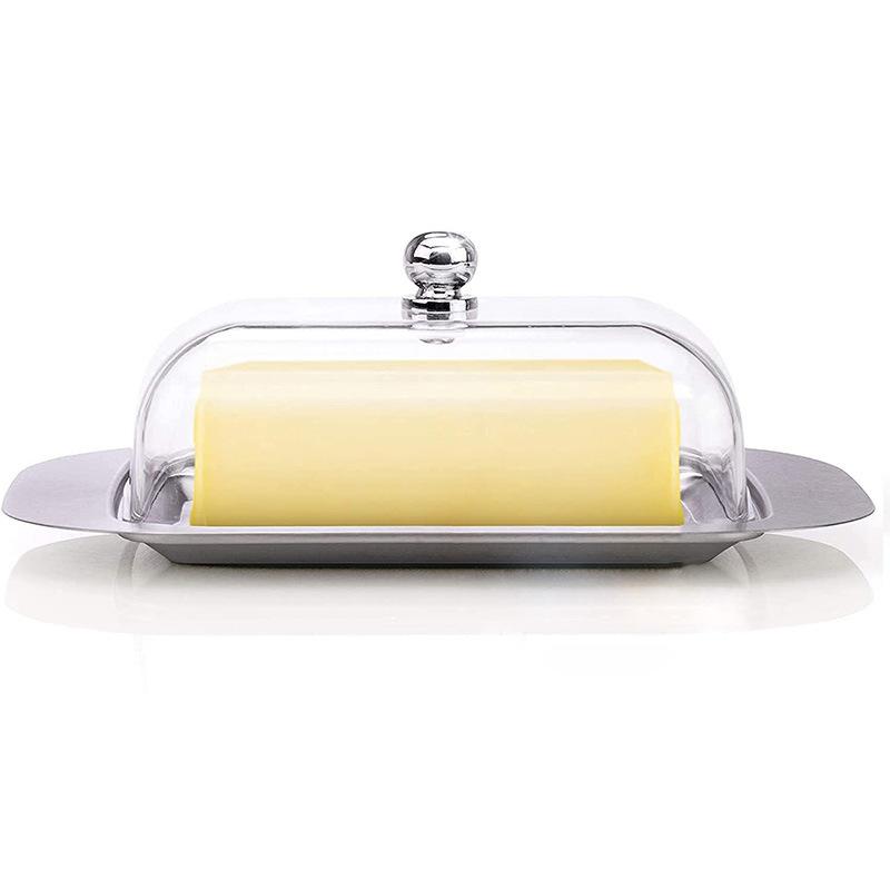 Porta Burro, Porta Burro in Acciaio Inossidabile con Coperchio - Contenitore Solido per Formaggio/Burro - Scatola da Cucina per Conservazione Burro Formaggio