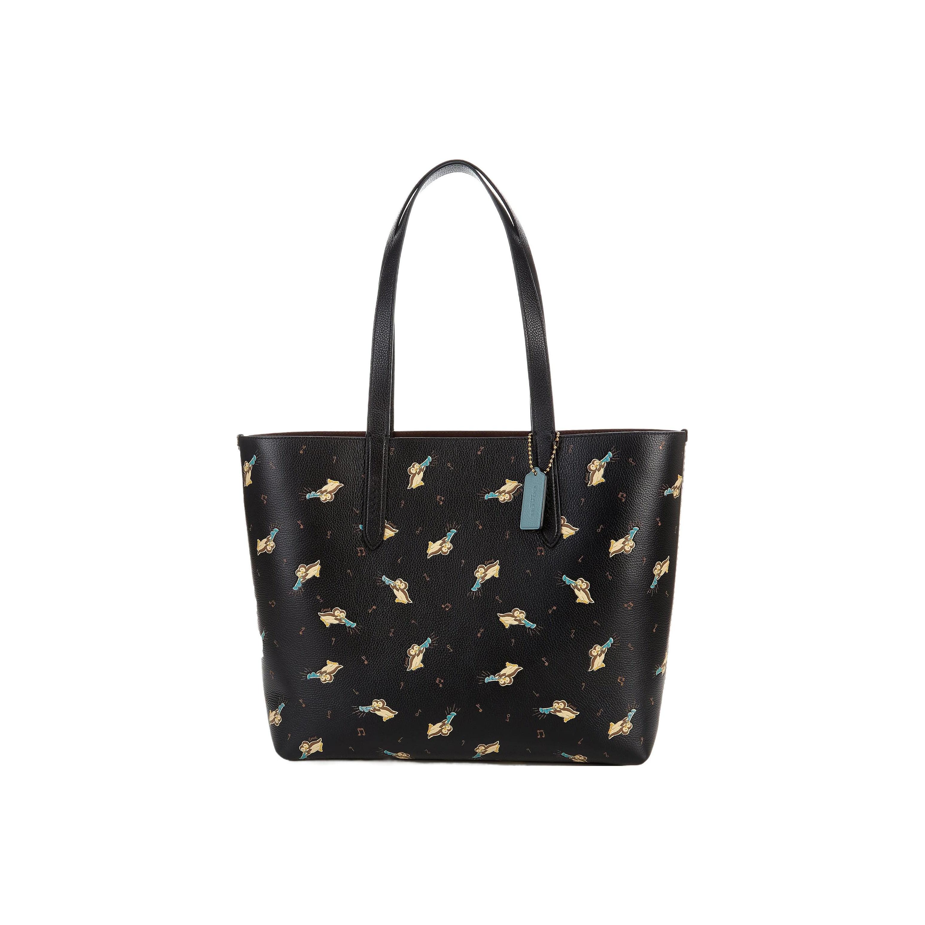 Coach Highline 36 Cartoon Print Large Capacity Pebbled Leather Tote Bag Women tote Black C6589-B4M2 Basic Set (Bag+Dust Bag)