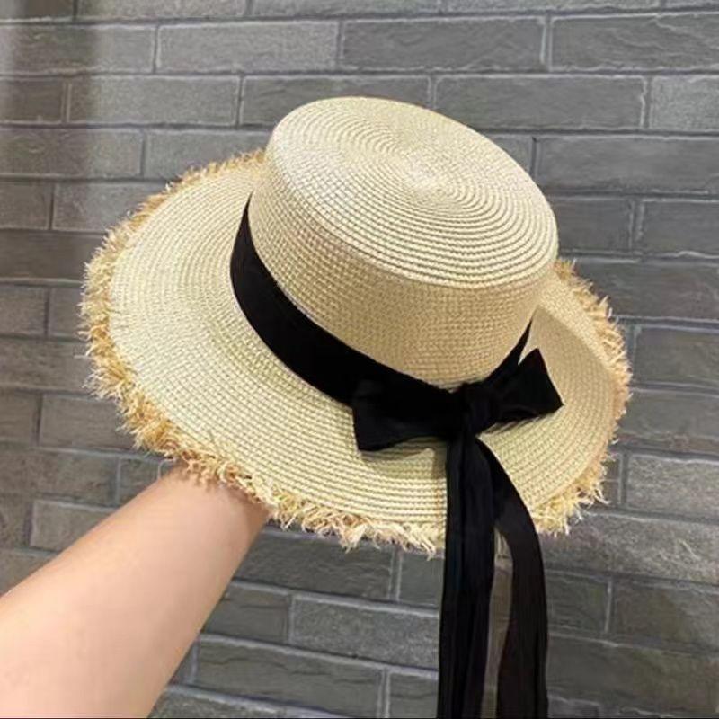 Internet Celebrity Explosion Mori Burr Hat Women's Summer Flat Top Vacation Wind Travel Hat Photo Shade Beach Hat