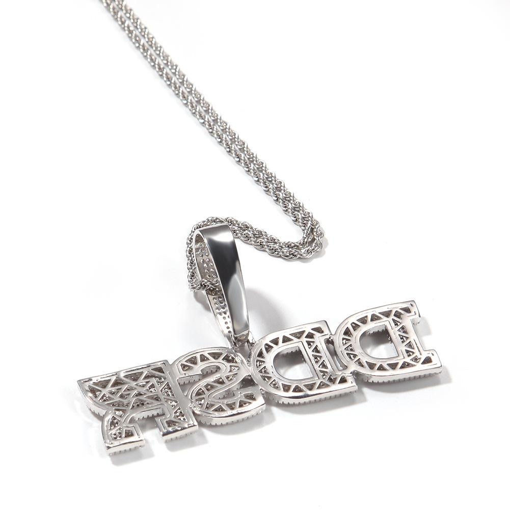 Collana Hip Hop da Uomo Personalizzata a 3 File in Ottone con Iniziali 'KING CEO' Ghiacciate, Catena con Nome in Diamanti Sintetici, Realizzata su Misura, Zircone