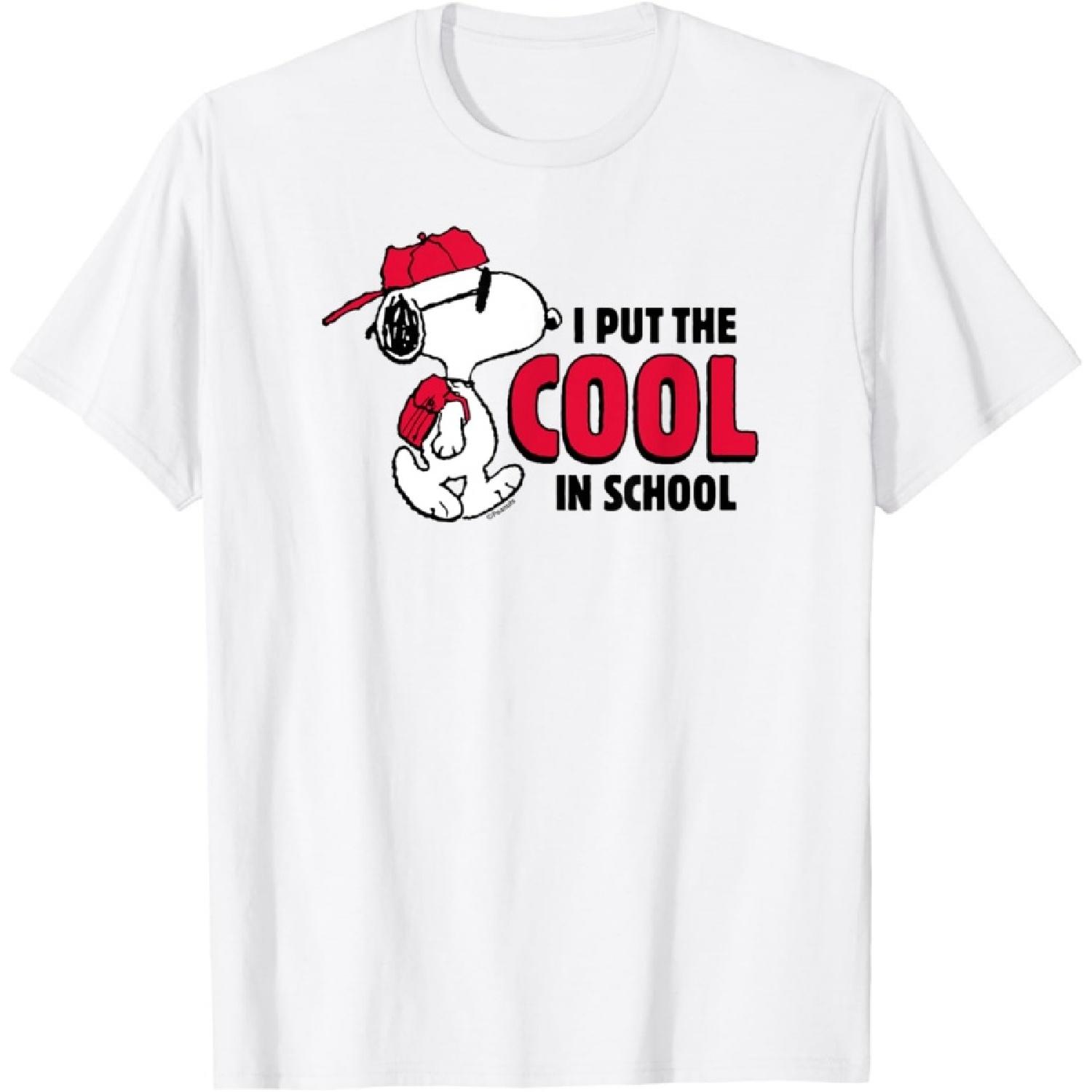 Peanuts - Snoopy I Put The Cool In School T-Shirt S