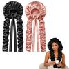 Braided Hair Cap No Heat Curling for Women Adjustable Curls Styling Accessories Satin Bonnet Double Layer Sleeping Medium Long Hair Braids,