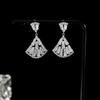 Super flash light luxury 111 silver needle fan earrings, simple design stud earrings temperament earrings