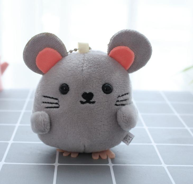 

Small 8CM Approx. Mouse Plush Toy , Stuffed TOY , Key Chain Mouse Wedding Gift Doll серый