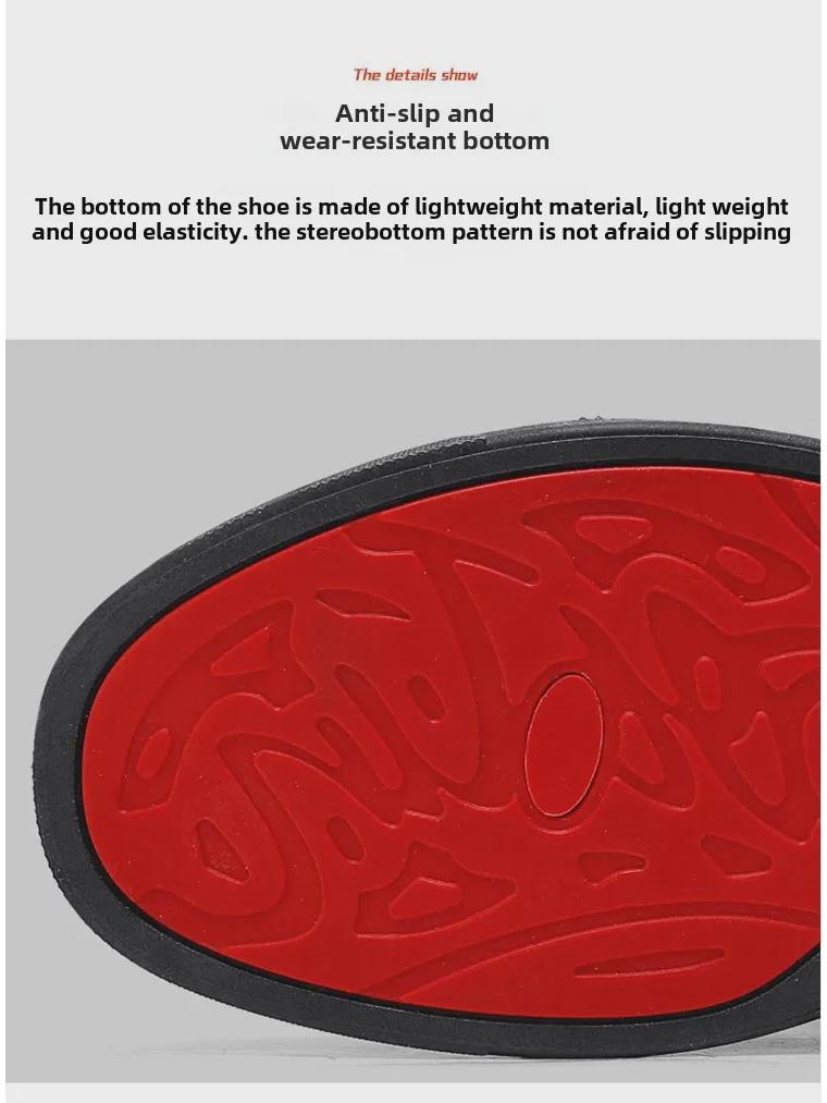 Cross-Border European Men's Rivet Sneakers - Versatile Red Bottom Trend for Spring & Autumn