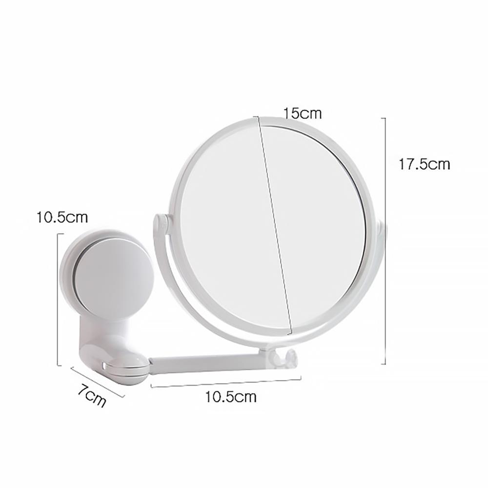Wall Mirror Folding Arm Extend Bathroom Mirror Without Drill Swivel Bathroom Mirror Suction Arm Double Side Cosmetic Makeup