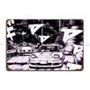 Initial D Metal Signs Pub Printed Wall Cave Wall Custom Home Tin Sign Poster