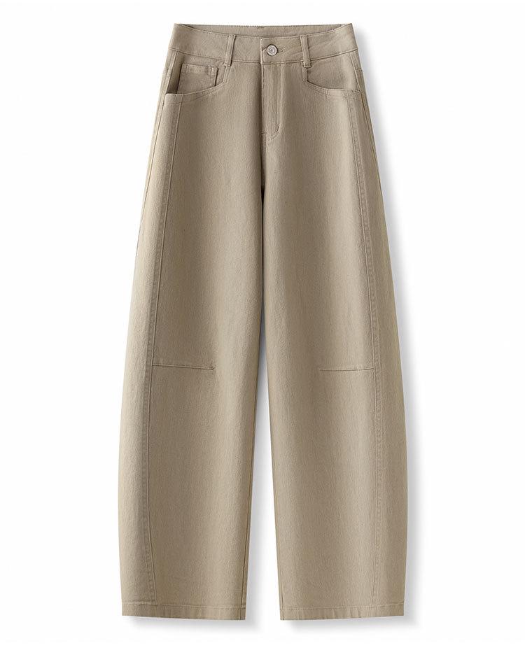Women's High Waist Retro Curved Blade Jeans - Slimming Straight Fit for Spring & Autumn 2026
