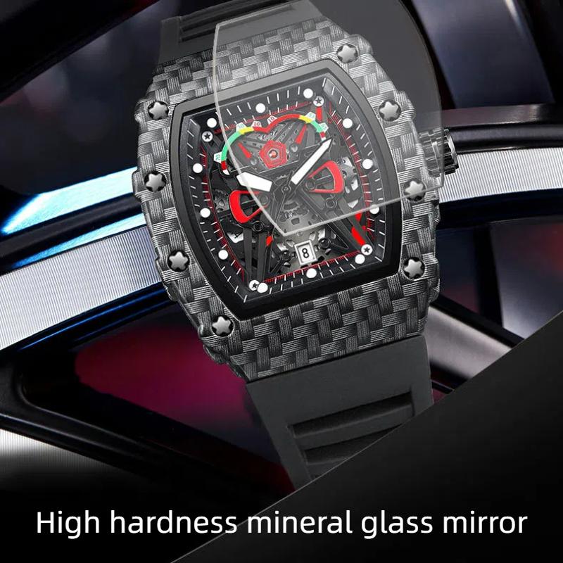 KIMSDUN Herrenuhr Luxus Tonneau Design Wasserdicht Leuchtende Uhren Silikonarmband Armbanduhr Mode Herrenuhr