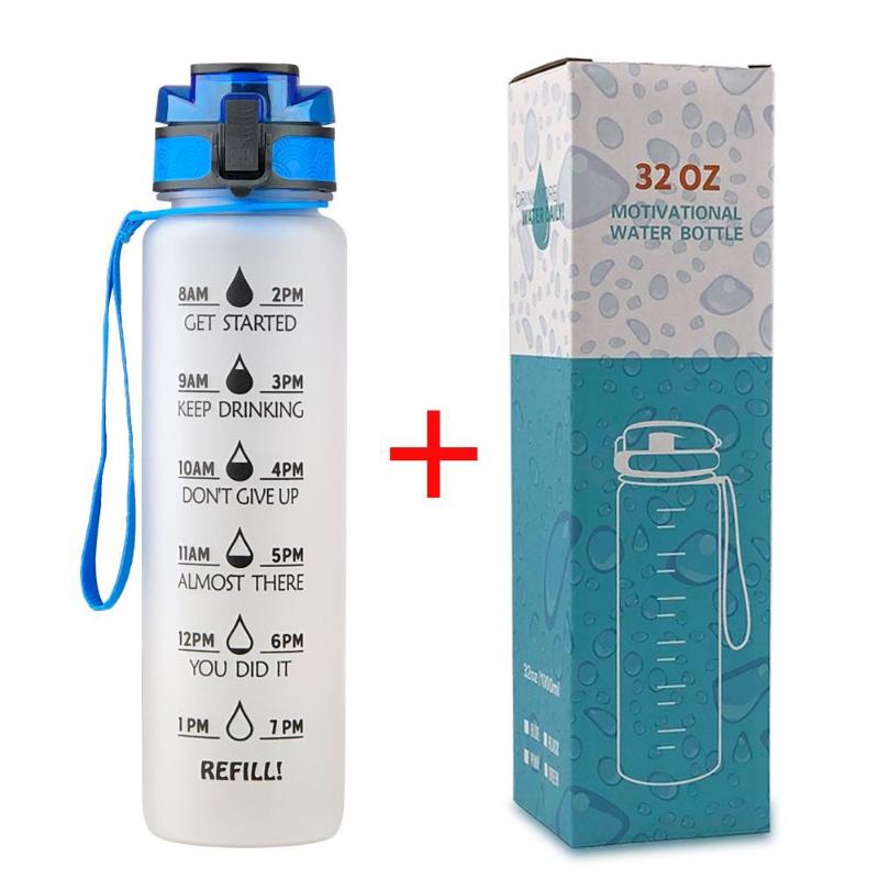 1L/500mL Plastic Kettle Tritan Material Matte Gradient Bounce Sports Water Bottle Space Cup Travel Cup