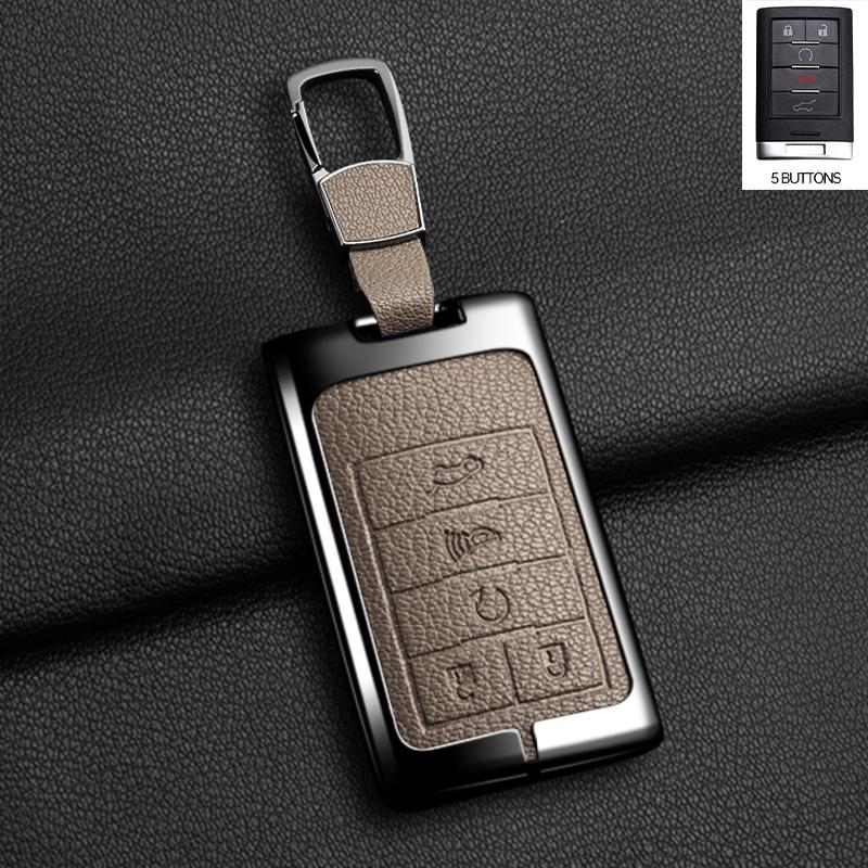 Zinklegierung Leder Autoschlüsselhülle Schlüsselanhänger Abdeckung für Chevrolet C7 Corvette Cadillac DTS SLS SRX XLS STS Escalade CTS ATS 28T CTSV XTS