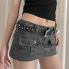 Punk Style Y2K Wide Belt Trouser Decoration PU Leather Waistbands Star Rivet Waist Belt  Gift
