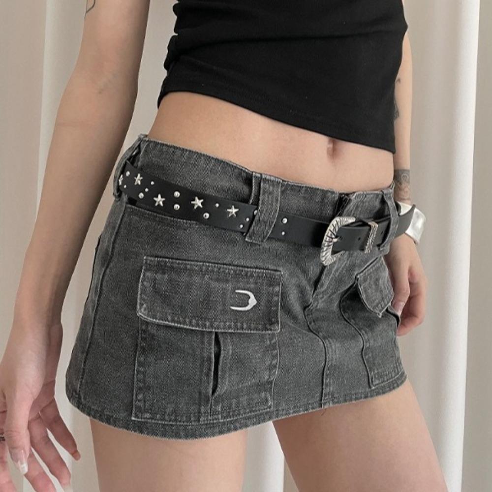 Punk Style Y2K Wide Belt Trouser Decoration PU Leather Waistbands Star Rivet Waist Belt  Gift