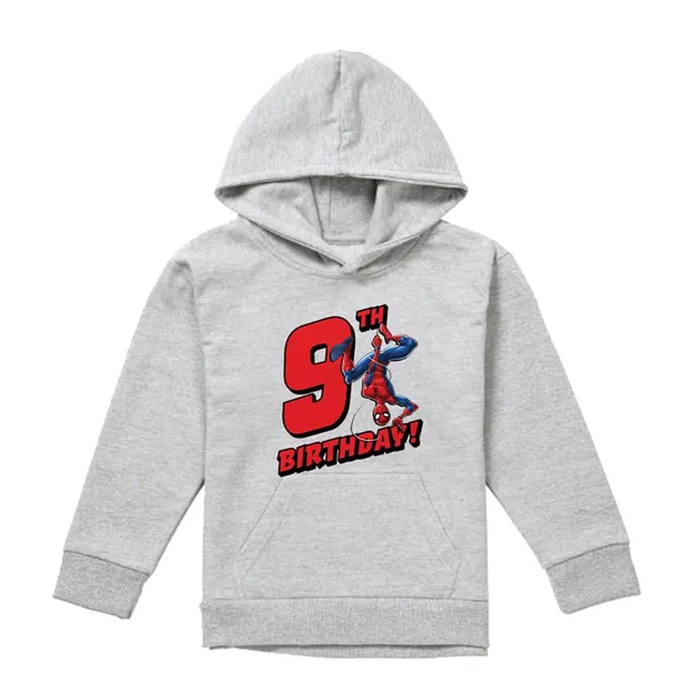 Spider-Man Childrens/Kids Heather 9th Birthday Hoodie