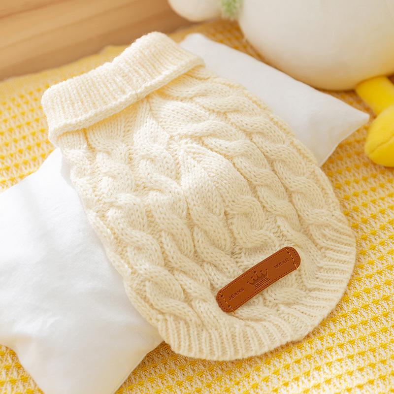 

Autumn and winter new two-legged pet solid color knitted sweater fashionable hairless cat small and medium-sized puppy dog cat clothes L (recommended weight 8-5.5 kg)