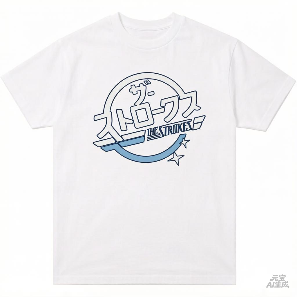 The Strokes Band Logo TShirt for Unisex  Women Japanese Print with Iconic Pufferfish Graphic Casual Streetwear