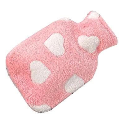 Water Bag For Hot Cold Compress Warm Water Bag With Plush Heart Cover 1L Cute Stuffed Cover Hot Water Bottle For Bed Plush Hot