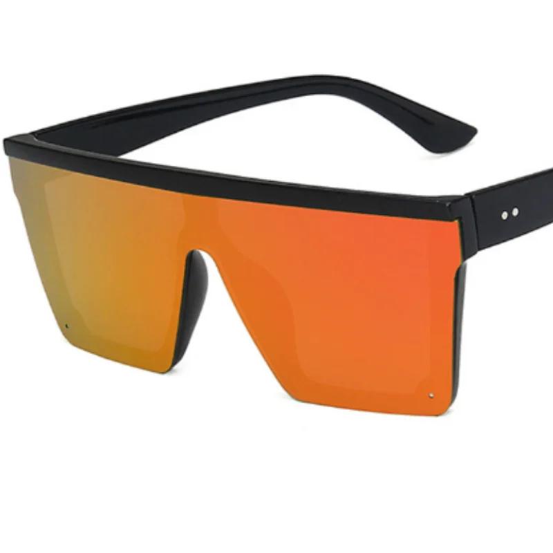 European and American Trendy Large Frame One-piece Sunglasses New Men and Women Street Photography Driving Sunglasses Retro