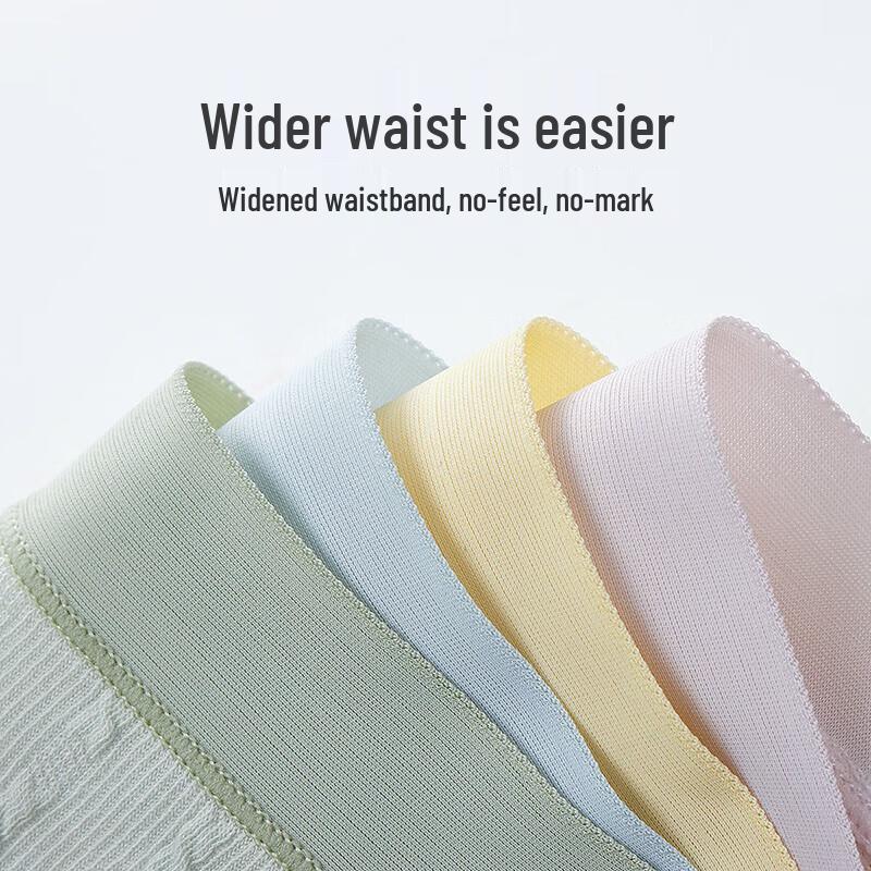 Fenteng Women's 5A Antibacterial Mid-Waist Briefs 4-Pack