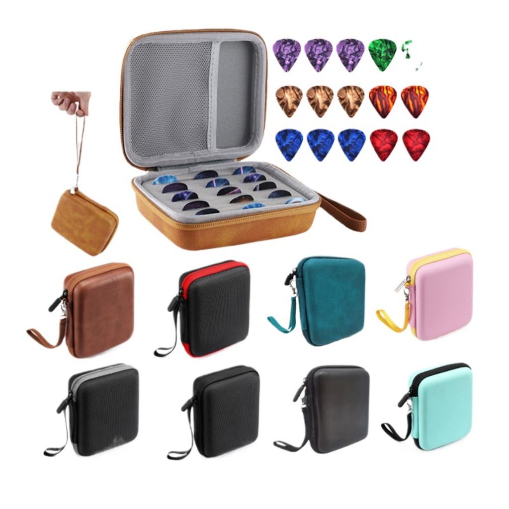16-piece Set Guitar Pick Bag Celluloid Pick Fixed Pick Set Pick Storage Bag Box Set