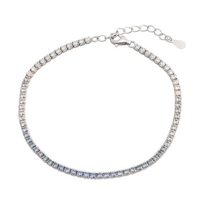 Ασημένιο βραχιόλι με κυβικά ζιργκόν, βάρος προϊόντος 3,44 g (2146087)