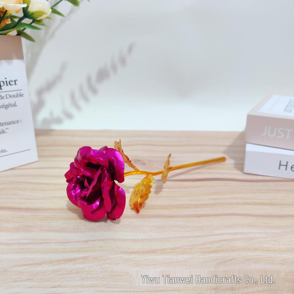 Set de Regalo Rosa de Lámina Dorada para el Día de la Madre, San Valentín, Qixi - Ideal para Mamá o Novia