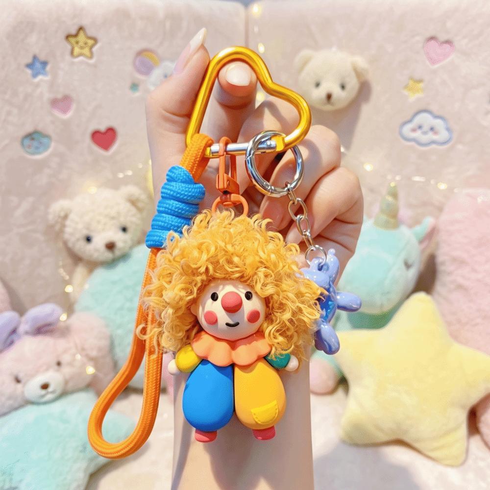 Curly Plush Keychain Fluffy Key Ring Ornament Fashion Doll Keychain  Bag Decoration