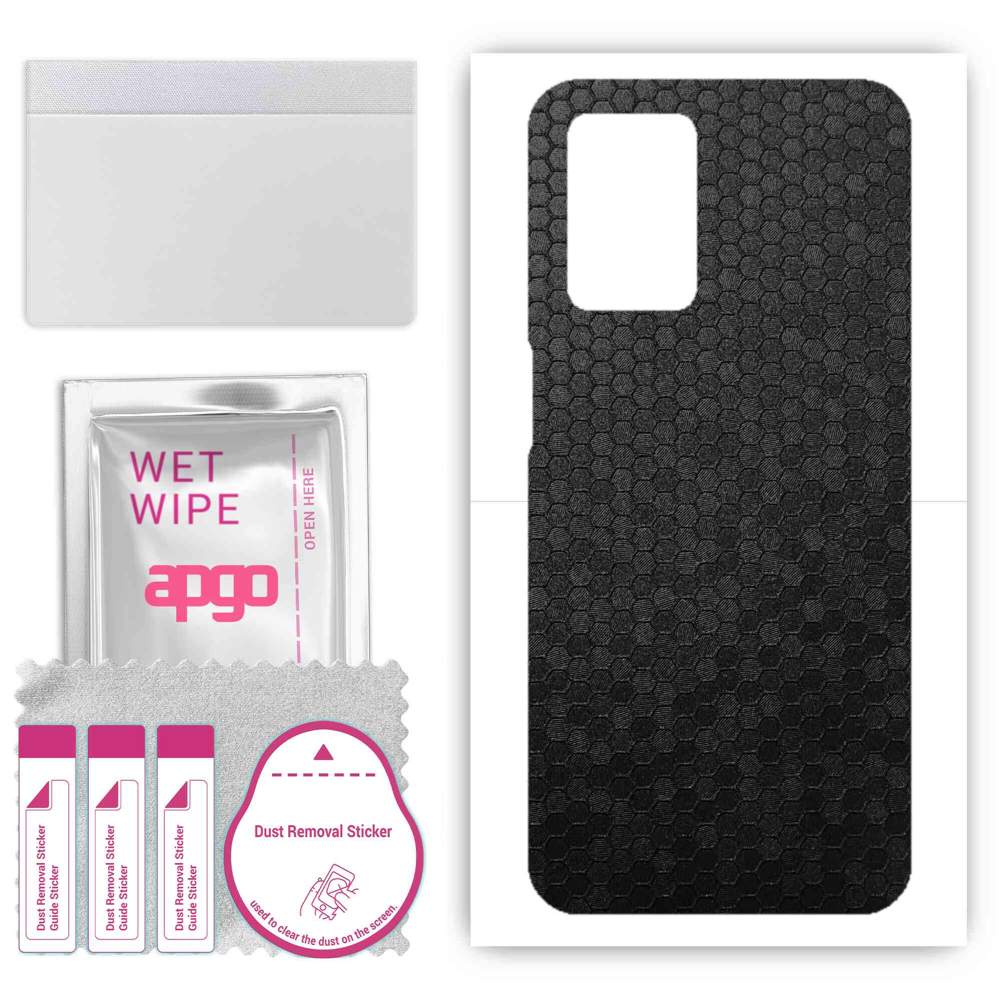 

apgo Protective Skin Sticker for the back compatible with Realme Narzo 30 5G, Wrap Film, Foil, Vinyl - Pattern Black Honeycomb