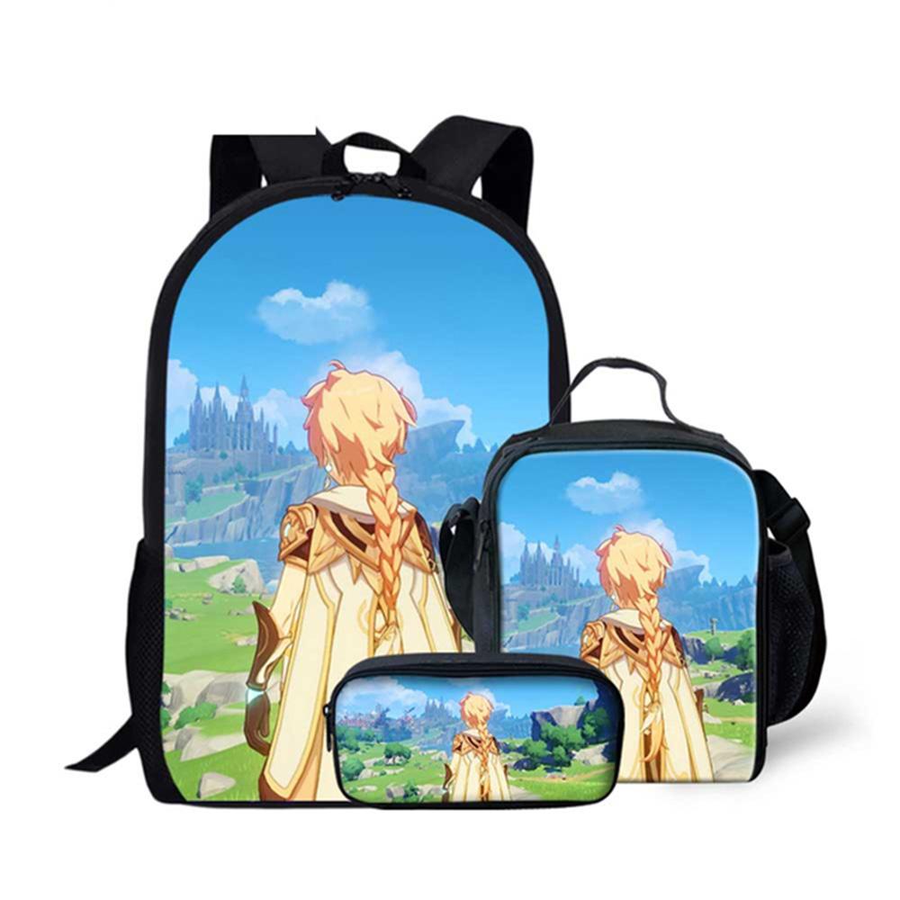 Timeless Unique Harajuku Cool Bugcat Capoo 3D Patterned 3pcs/Set Pupil Schoolbags Daily Laptop Pack Rucksack Lunch Box Pen Case