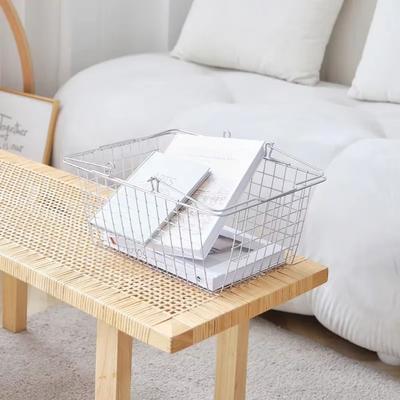 Convenient Snack Storage Basket Large Capacity Book Shelf Home Mobile Trolley Storage Rack Bedroom