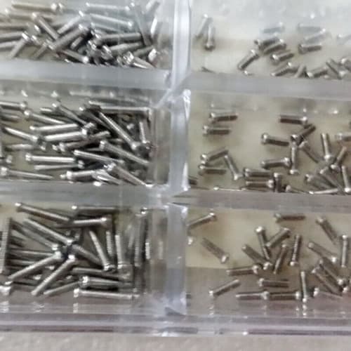 600pcs 1.2mm Stainless Steel Eyepieces Jewelry Watch Phillips Screw Assortment 1.6mm-6mm Watch Repair Parts